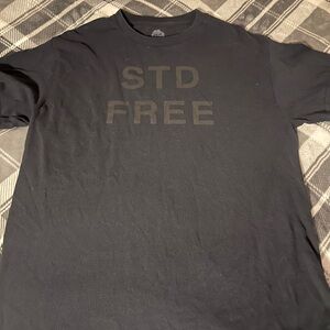 Men's Black Graphic Tee with Bold Lettering